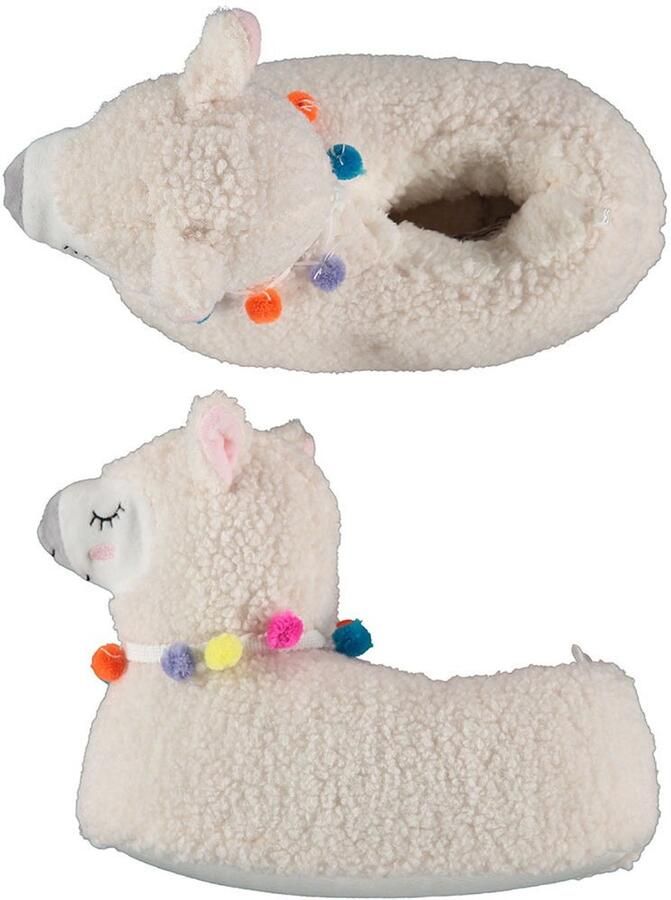 Apollo Kinder sloffen alpaca lama dieren pantoffels beige warme wintersloffen