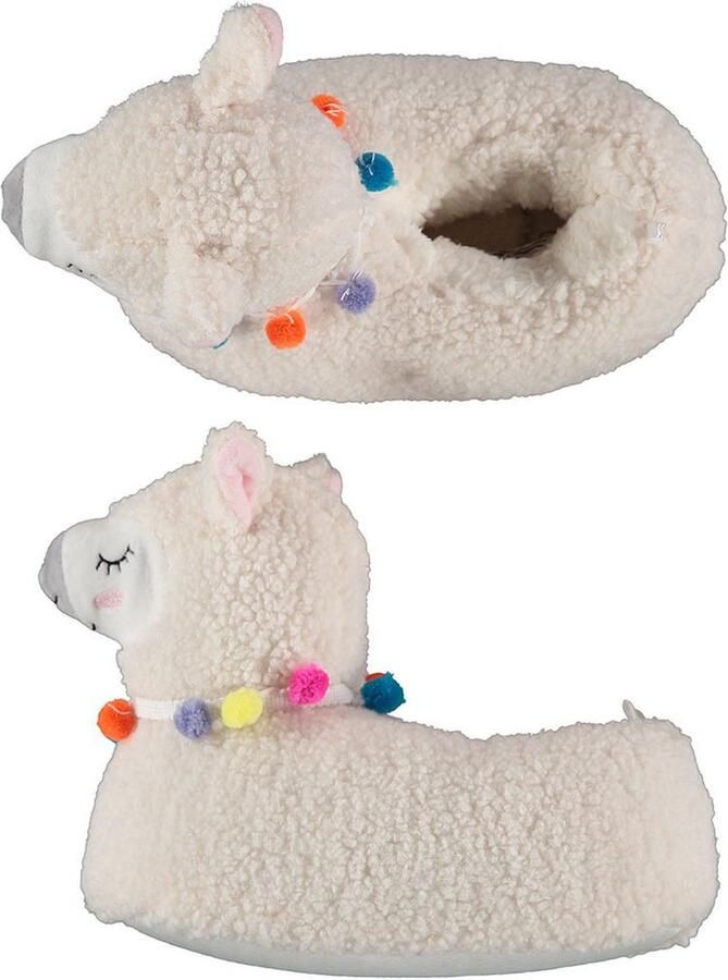 Apollo Kinder sloffen alpaca lama dieren pantoffels beige warme wintersloffen