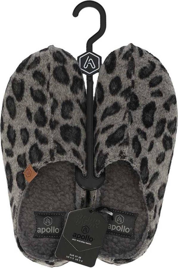 Apollo Pantoffels dames vilt | Multi Grijs | Stevige zool | 40 | Sloffen | Pantoffels | Pantoffels dames | Sloffen dames | Pantoffels dames - Foto 2