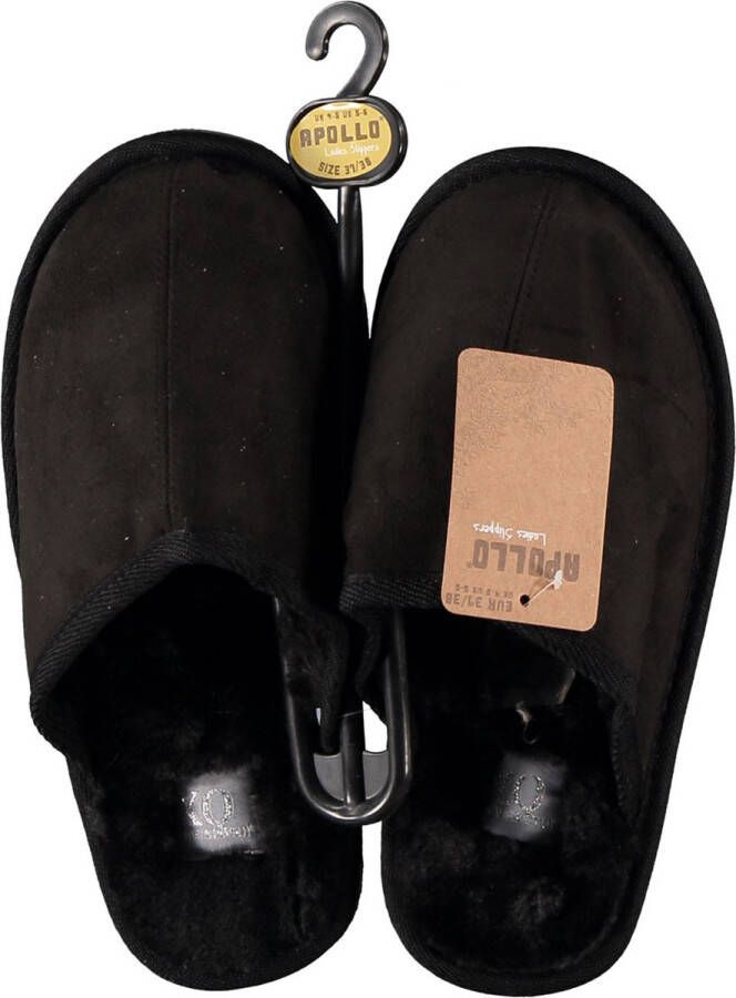 Apollo Pantoffels dames Zwart Zachte binnenvacht Sloffen dames Pantoffels dames 37 Pantoffels dames Sloffen Pantoffels - Foto 2