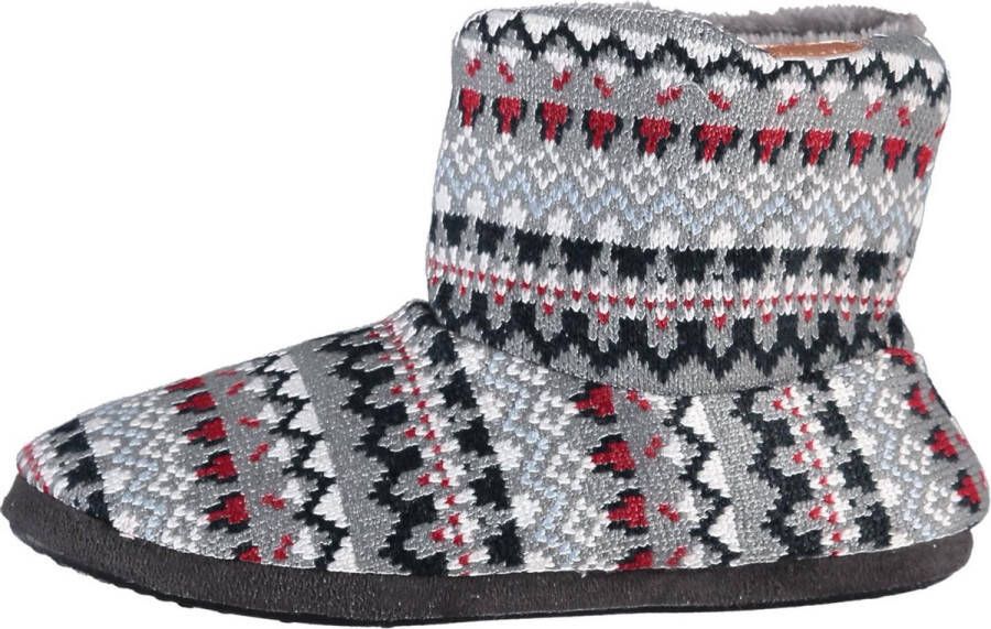 Apollo Pantoffels heren Sloffen Pantoffels Sloffen heren Hoog Patroon Grijs Rood