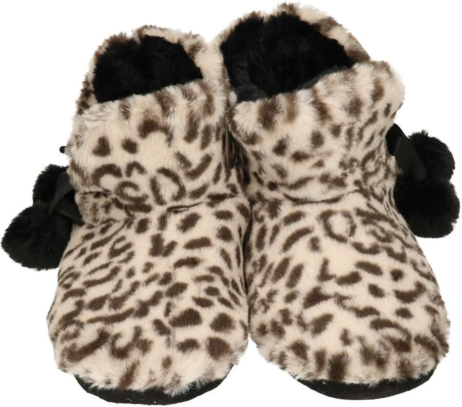 Apollo Pantoffels sloffen luipaard print kinderen beige dieren sloffen hoog