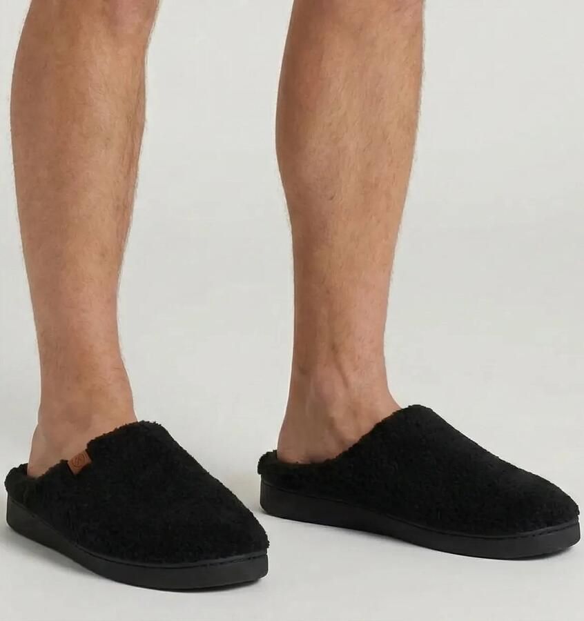 Apollo Warme teddy heren slippers Heren pantoffels met stevige zool Wollen slippers 46 Grijs Onderbroek heren Ondergoed heren - Foto 2