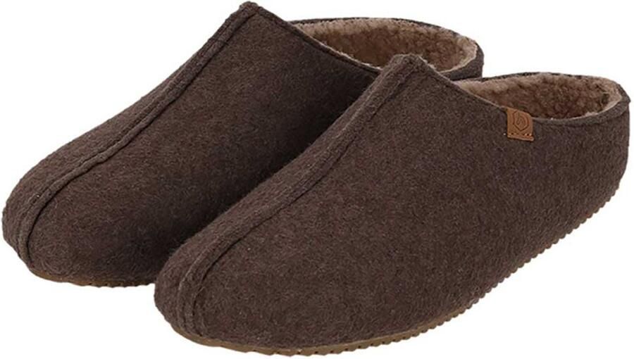 Apollo Zweedse slof Heren Taupe Bruin Makkelijke instap Zachte binnenkant Harde zool