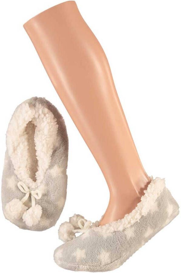 Apollo Ballerina sloffen pantoffels sterren kinderen grijs wit