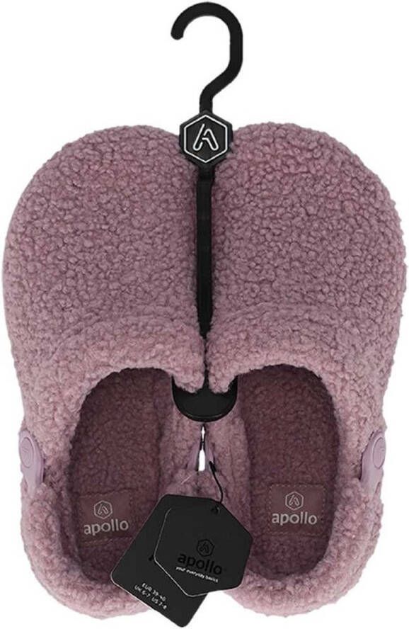 Apollo dames cloq slipper lila oudroze teddy