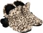Apollo Pantoffels sloffen luipaard print dames beige dieren sloffen hoog - Thumbnail 2