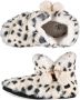 Apollo Dames hoge pantoffels sloffen luipaard print beige - Thumbnail 1