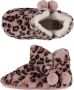 Apollo Pantoffels sloffen luipaard print dames roze dieren sloffen hoog - Thumbnail 1