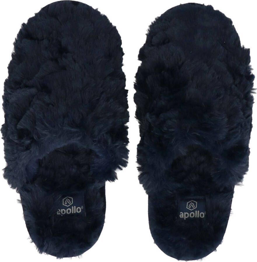 Apollo Dames instap slippers pantoffels dark blue - Foto 1