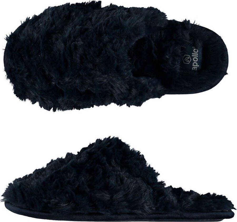 Apollo Dames instap slippers pantoffels donker blauw