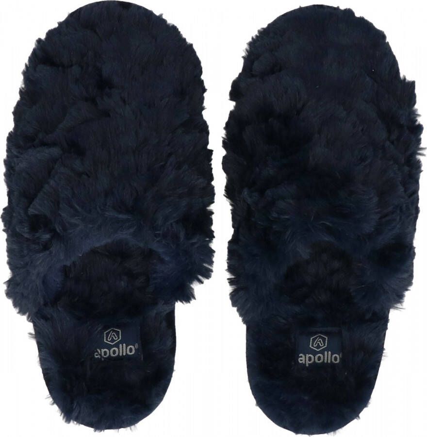 Apollo Dames instap slippers pantoffels donker blauw