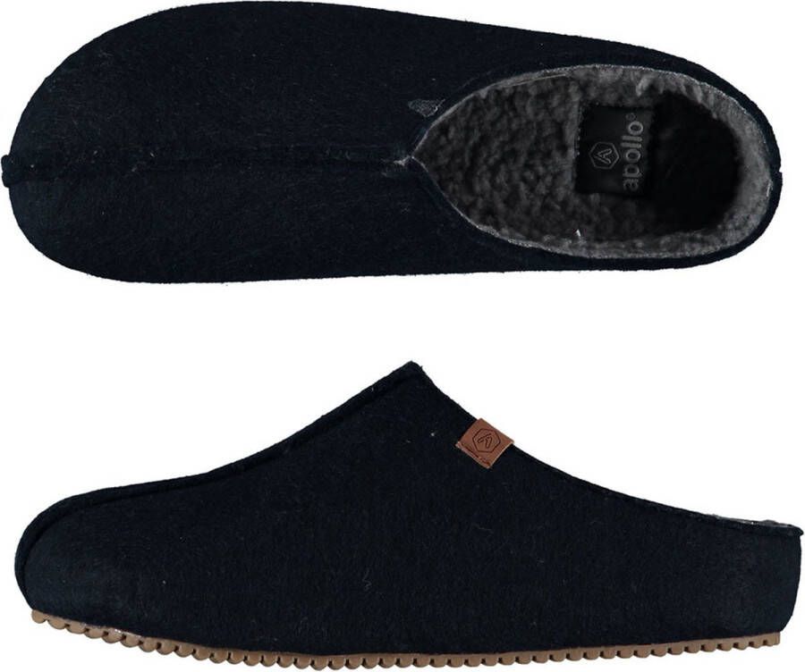 Apollo instappers slippers pantoffels blauw polyester rubber zool sloffen vaderdag