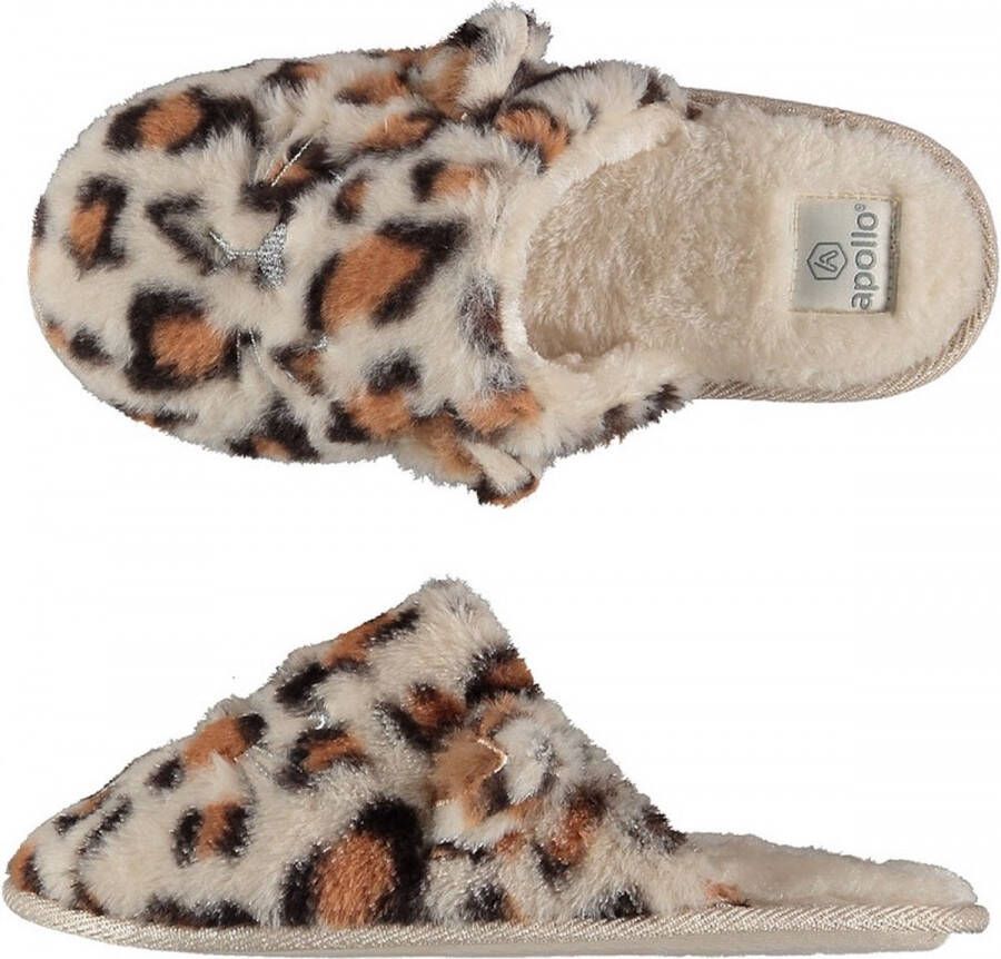 Apollo Instap pantoffels dames | Creme | Dierenprint | 42 | Sloffen | Pantoffels | Pantoffels dames | Sloffen dames | Pantoffels dames