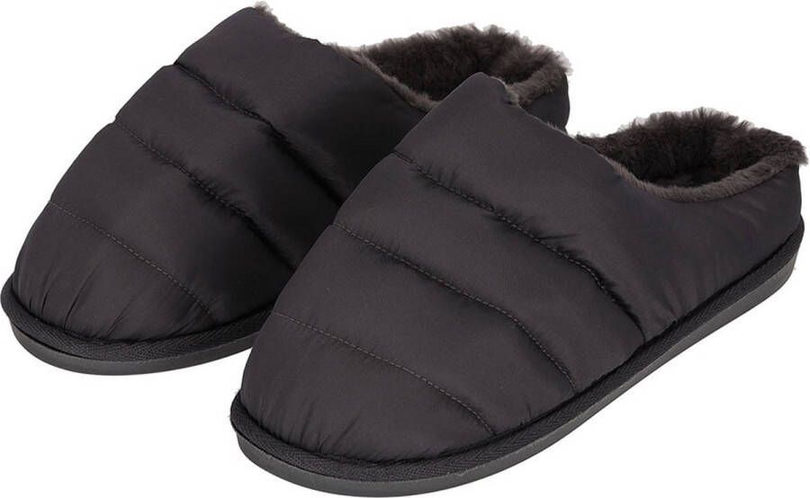 Apollo Instap Pantoffels Dames Gewatteerd Antraciet Pantoffels