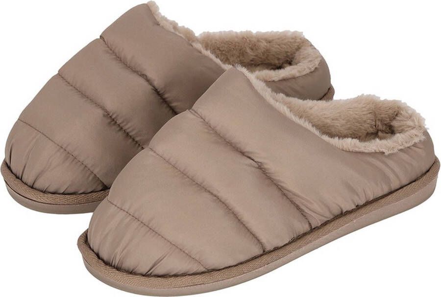 Apollo | Instap Pantoffels Dames | Gewatteerd | Taupe