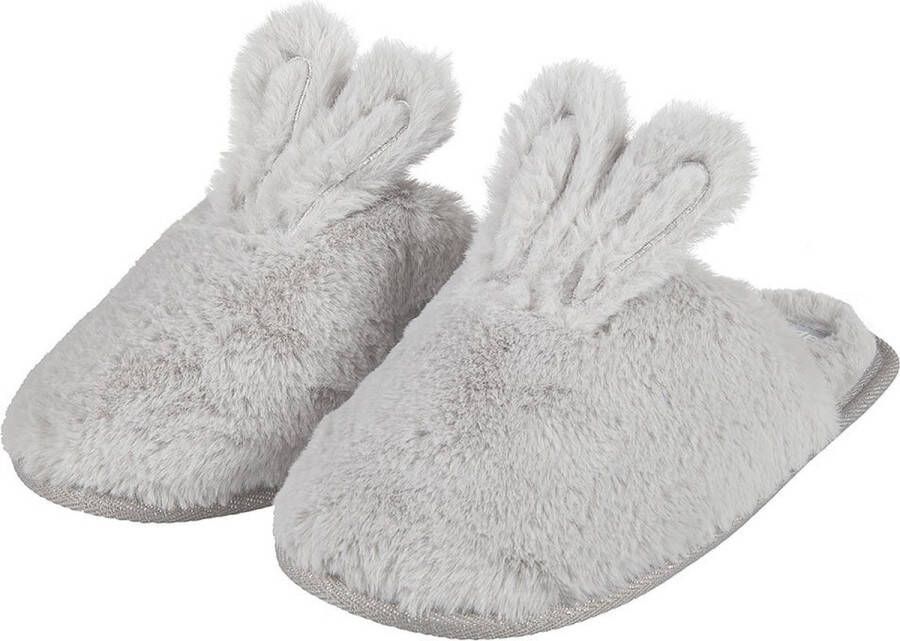 Apollo Instap pantoffels dames Grijs Bunny Pantoffels dames Sloffen dames Pantoffels dames Sloffen dames