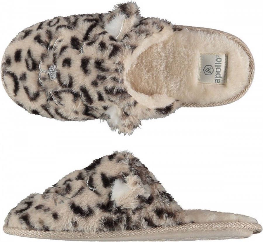 Apollo Instap pantoffels dames | Grijs Beige | Dierenprint | 40 | Sloffen | Pantoffels | Pantoffels dames | Sloffen dames | Pantoffels dames