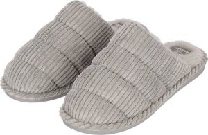 Apollo Instap Pantoffels Dames Ribstructuur Grijs Pantoffels dames