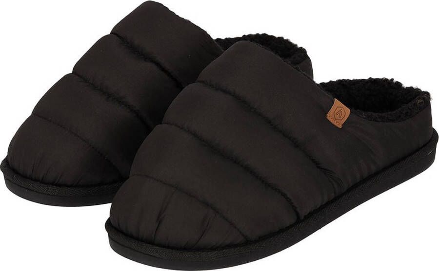 Apollo | Instap Pantoffels Heren | Gewatteerd | Zwart | 44 | Pantoffels heren | Pantoffels