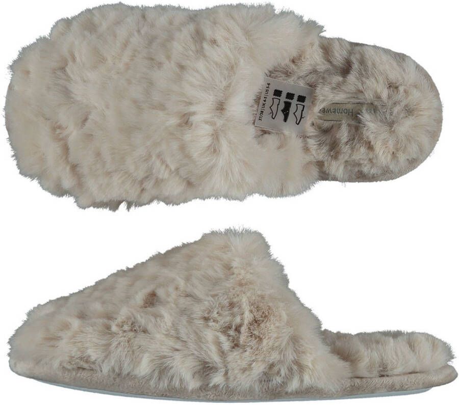 Apollo Instap slippers pantoffels Fluffy dames beige huissloffen