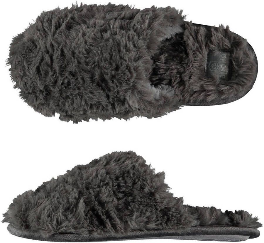 Apollo Instap slippers pantoffels Fluffy dames grijs huissloffen
