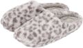 Apollo Instap sloffen lichtgrijs luipaard print pantoffels antislip zool - Lichtgrijs