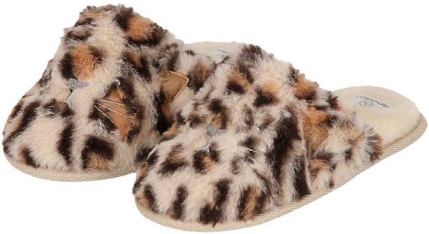 Apollo Instap sloffen pantoffels luipaard print kinderen meisjes slippers