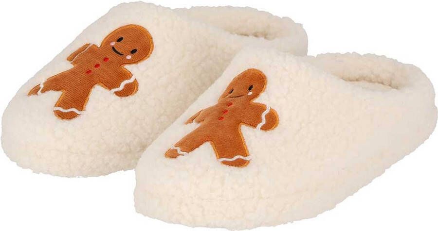 Apollo Kerst sloffen dames- Off White kerst pantoffels kerst Kerstmis