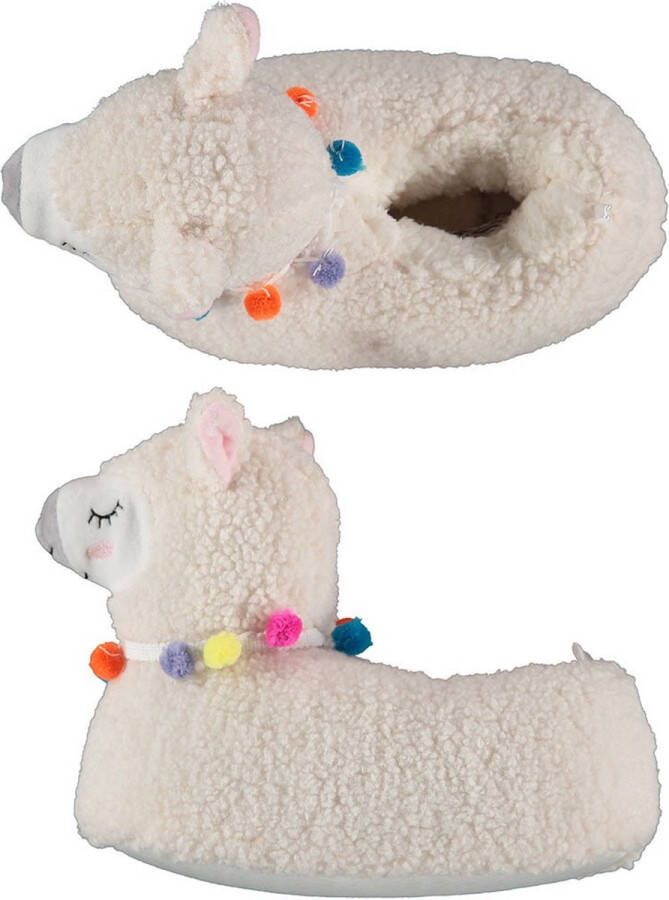 Apollo Kinder dieren pantoffels sloffen alpaca beige