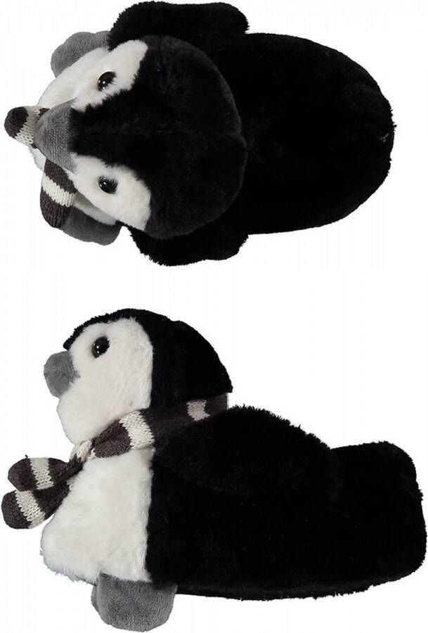 Apollo Kinder dieren pantoffels sloffen pinguin zwart