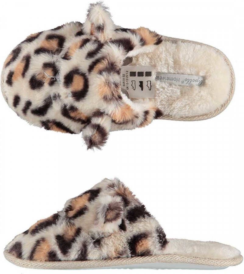 Apollo Meisjes instap slippers pantoffels luipaard print
