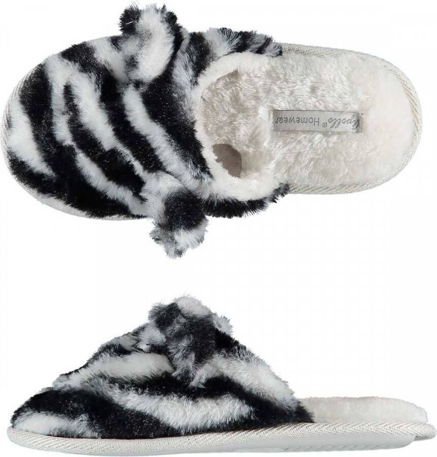 Apollo Instap sloffen pantoffels zebra print kinderen meisjes slippers