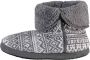 Apollo Hoge grijze Nordic patroon pantoffels sloffen voor heren Huissloffen voor mannen Pantoffel laarzen laarsjes 41 - Thumbnail 1