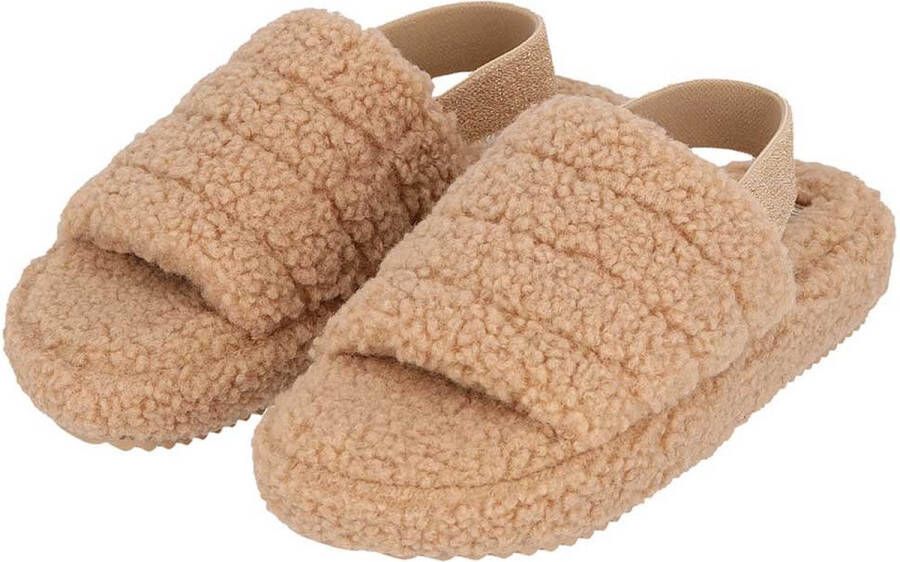 Apollo Pantoffel slipper Dames Teddy Beige Instap pantoffels