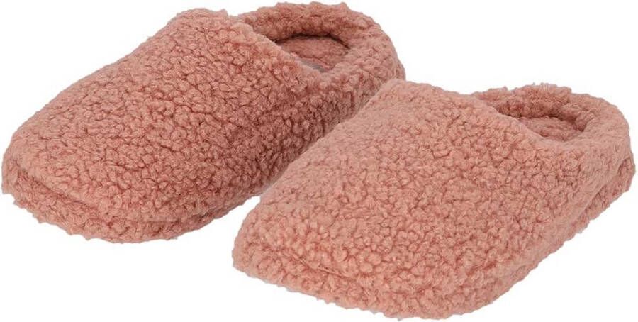 Apollo Pantoffels dames Roze Teddy Wol Sloffen dames Pantoffels dames