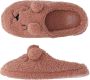 Apollo Pantoffels Dames Teddy Bear Roze Instap Sloffen Gevoerd met Warm Fleece - Thumbnail 1