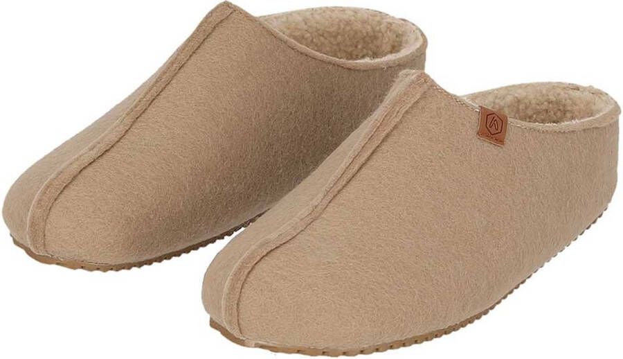 Apollo Pantoffels dames Vilt |Beige| Stevige zool Sloffen Pantoffels dames Sloffen dames Pantoffels dames