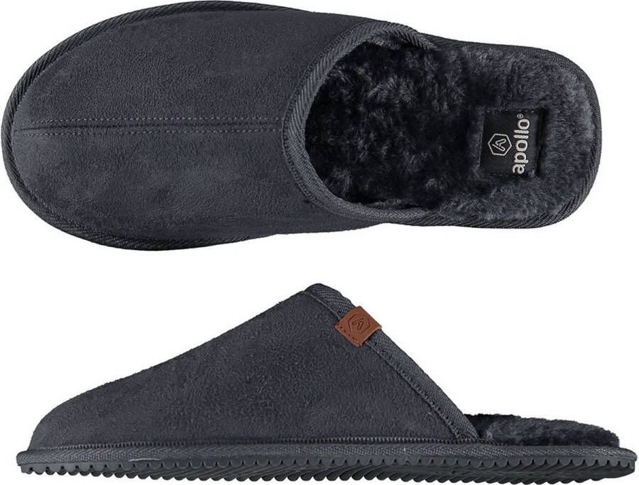Apollo Pantoffels heren | Donker Grijs | Zachte binnenvacht | 46 | Sloffen | Pantoffels | Pantoffels heren | Sloffen heren | Pantoffels
