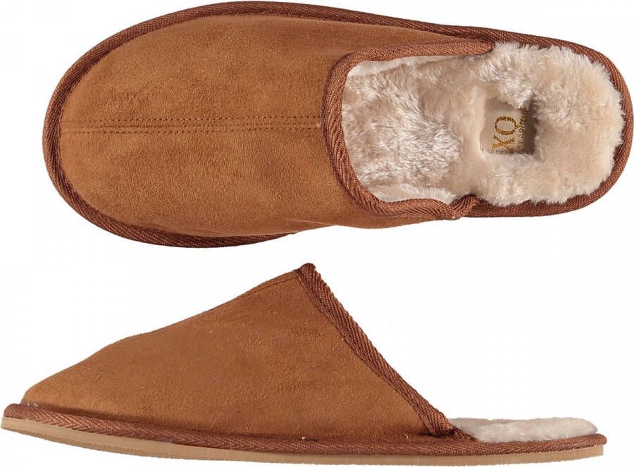 Apollo Pantoffels heren | Cognac | Zachte binnenvacht | 42 | Sloffen | Pantoffels | Pantoffels heren | Sloffen heren | Pantoffels heren