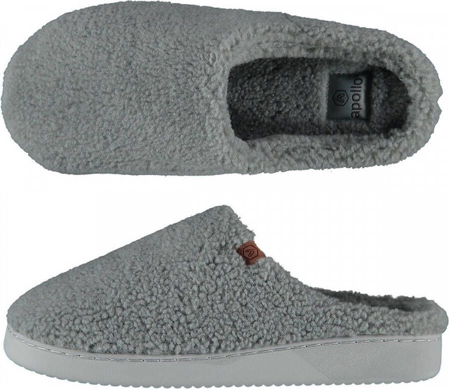 Apollo Pantoffels heren | Grijs | Teddy Wol | 44 | Sloffen | Pantoffels | Pantoffels heren | Sloffen heren | Pantoffels heren