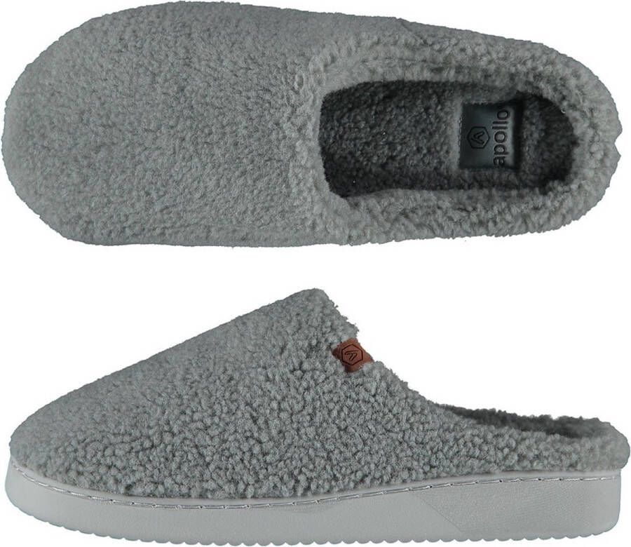 Apollo Pantoffels heren | Grijs | Teddy Wol | 46 | Sloffen | Pantoffels | Pantoffels heren | Sloffen heren | Pantoffels