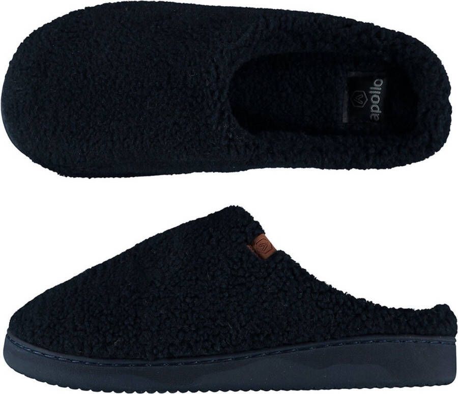 Apollo Pantoffels Heren Teddy Wol Navy