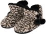 Apollo Pantoffels sloffen luipaard print dames beige dieren sloffen hoog - Thumbnail 3