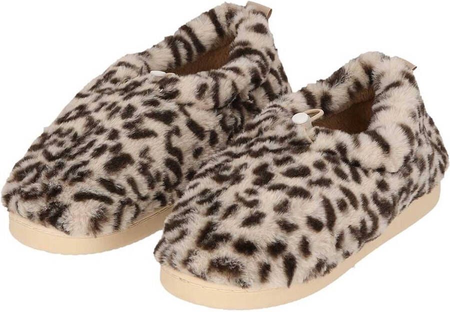 Apollo Sloffen dames Beige Mules Dierenprint Pantoffels dames Sloffen dames Pantoffels dames