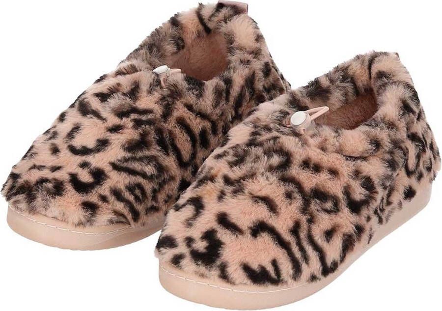 Apollo Sloffen dames- Roze Mules Dierenprint Sloffen Pantoffels dames- Pantoffels dames