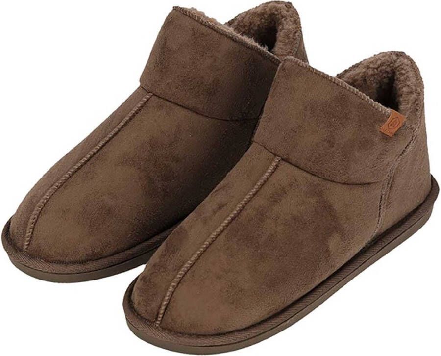 Apollo Sloffen Heren Suede Taupe Pantoffels heren