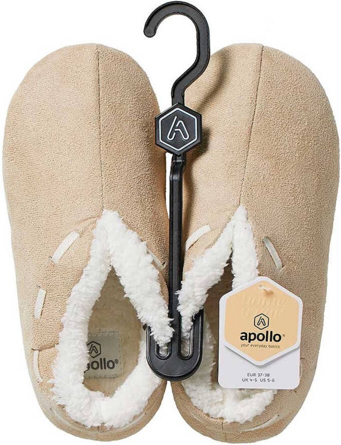 Apollo Spaanse sloffen pantoffels dames beige polyester zachte voering