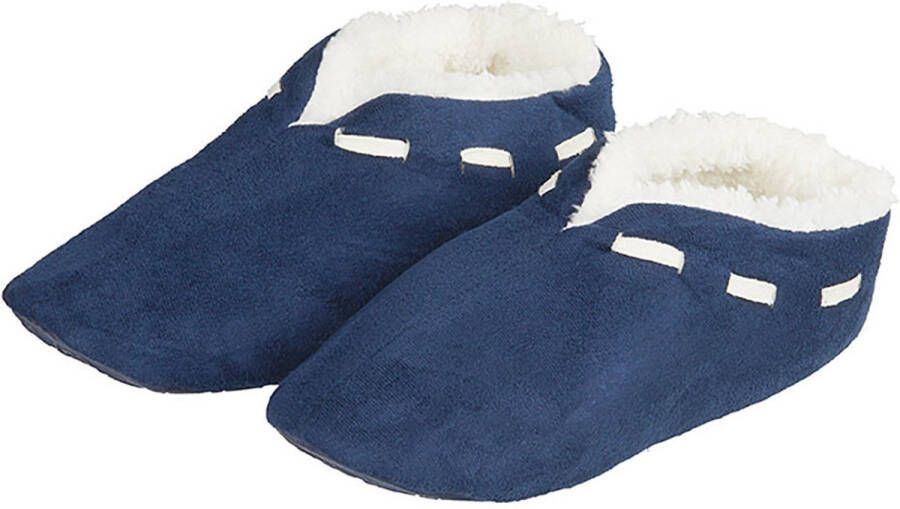 Apollo Spaanse sloffen pantoffels dames donkerblauw polyester zachte voering