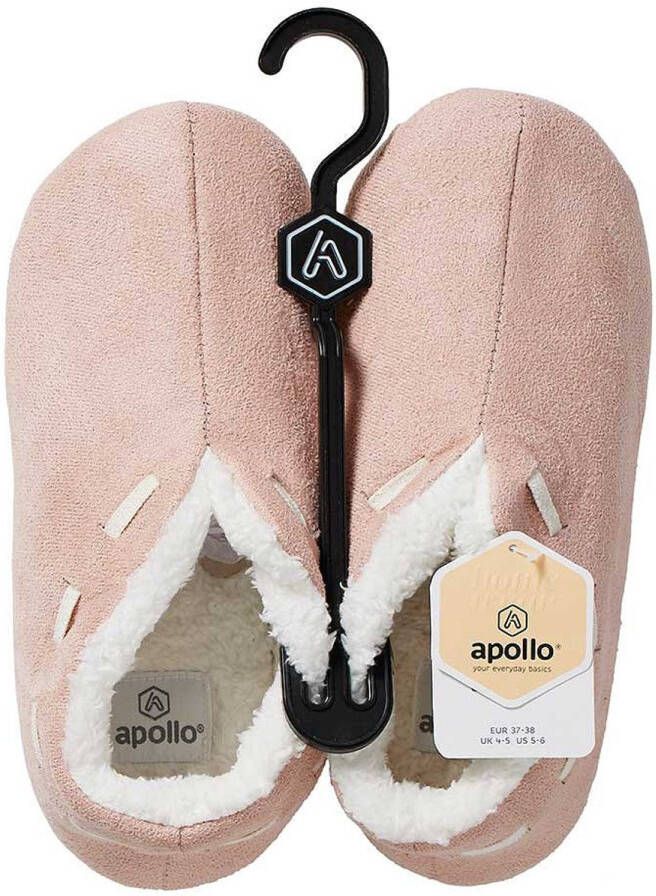 Apollo Spaanse sloffen pantoffels dames oudroze polyester zachte voering
